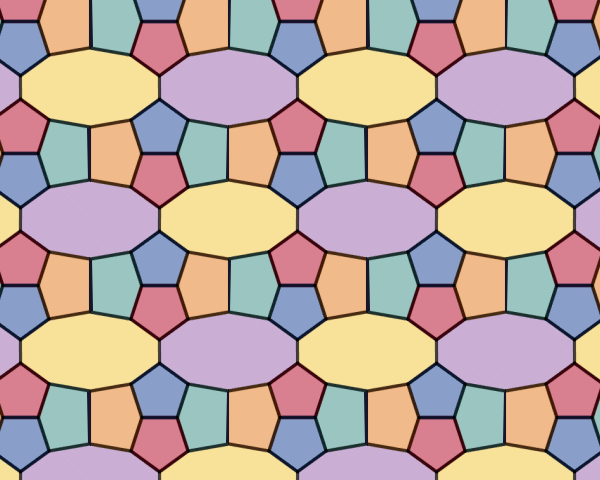 Repeaded copies of the unit cell filling the plane